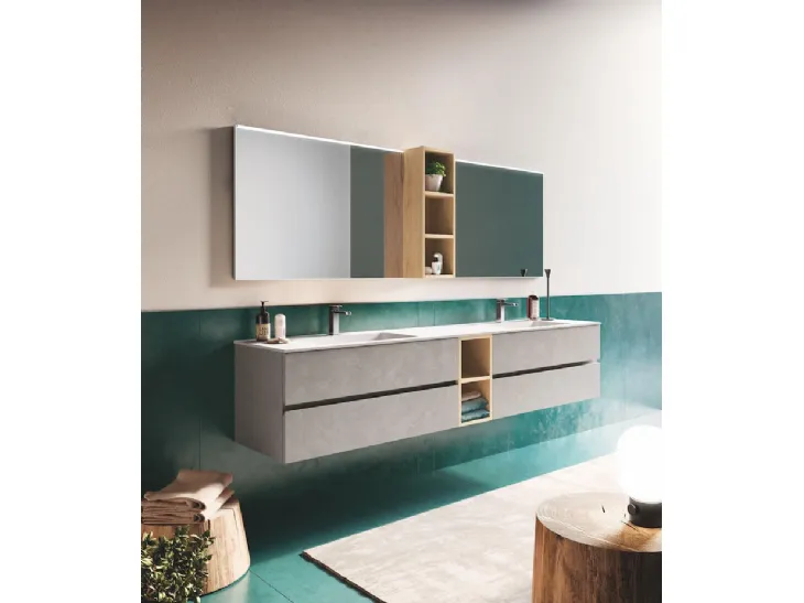 Mobile da Bagno sospeso in laminato Up & Down 01 di Puntotre