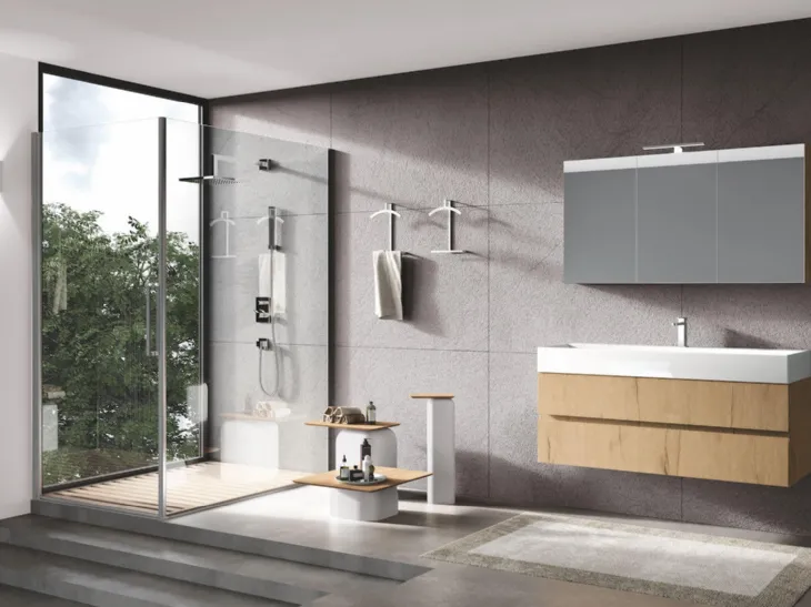 Mobile da Bagno sospeso in laminato Up & Down 10 di Puntotre