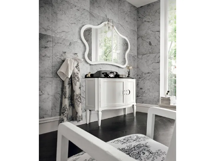 Mobile da Bagno York 04 in laccato Bianco usurato di Cerasa