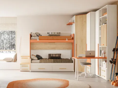 Cameretta con letto a castello estraibile, Smart 33