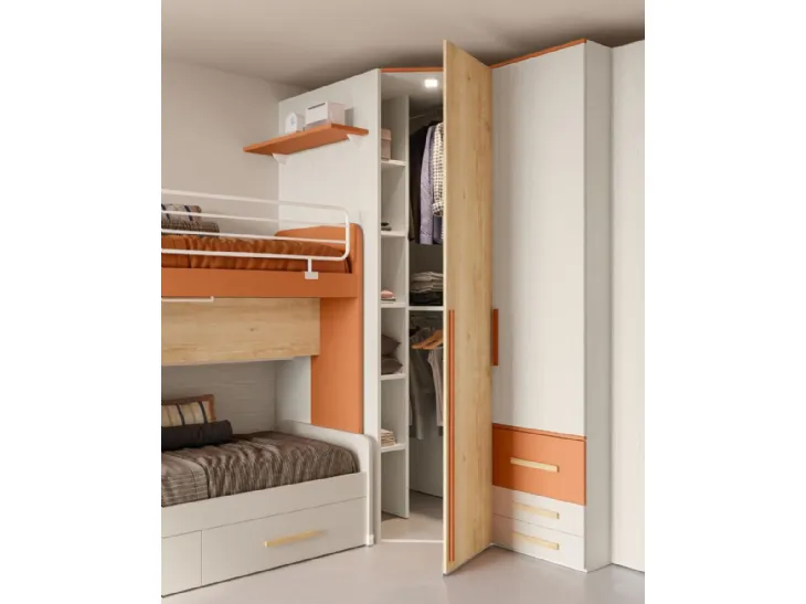 Cameretta con letto a castello estraibile, Smart 33