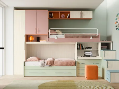 Composizione 34 smart, con due letti a soppalco