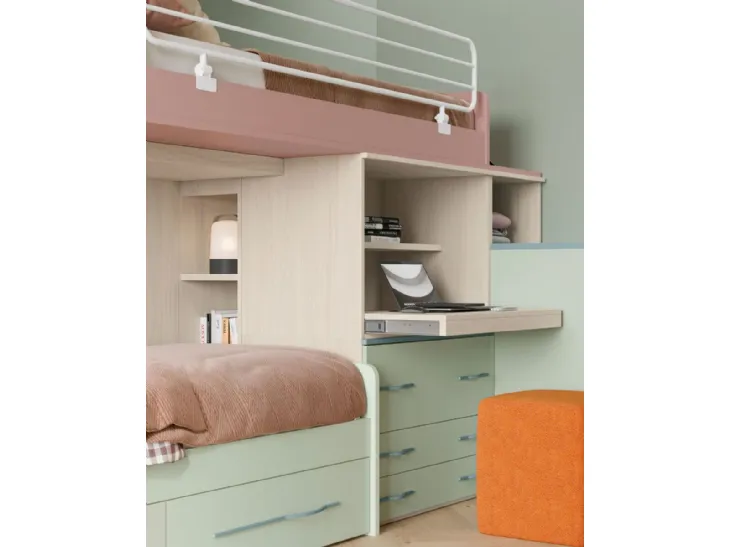 Composizione 34 smart, con due letti a soppalco