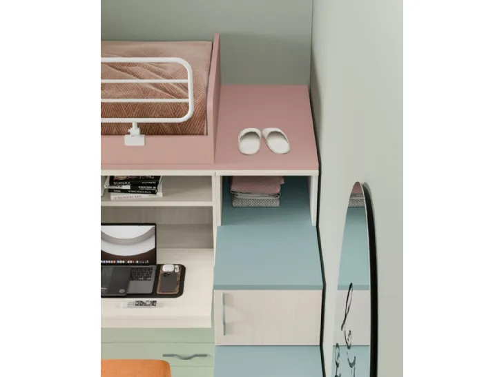 Composizione 34 smart, con due letti a soppalco