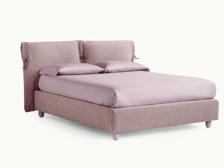 Letto imbottito Eden Advance in tessuto con testiera con fiocchi di Noctis