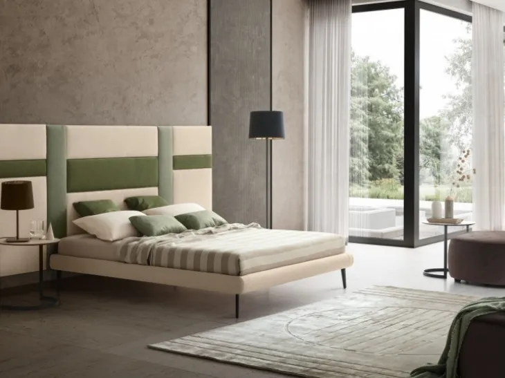 Letto in tessuto con testiera Ground di Le Comfort