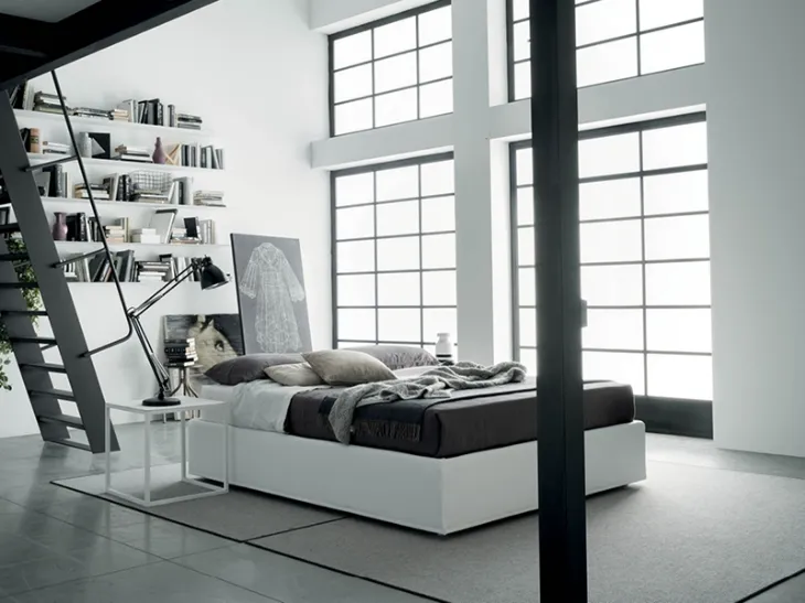 Letto matrimoniale in tessuto Sommier di Rigosalotti