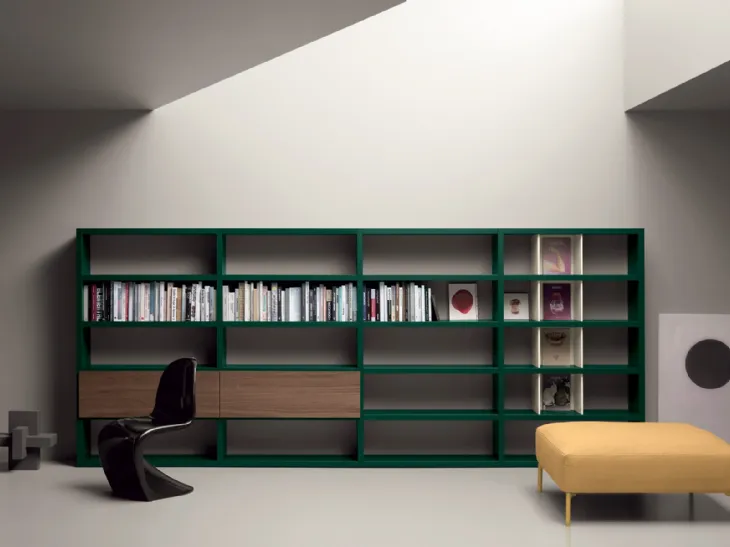 Libreria a muro in laccato opaco e frassino All Day 03 di Md House