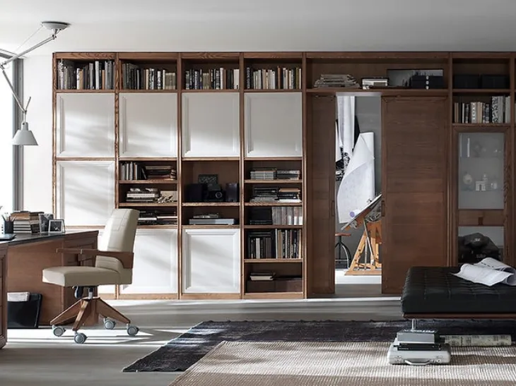 Libreria Tea Legno e Bianco di Fasolin