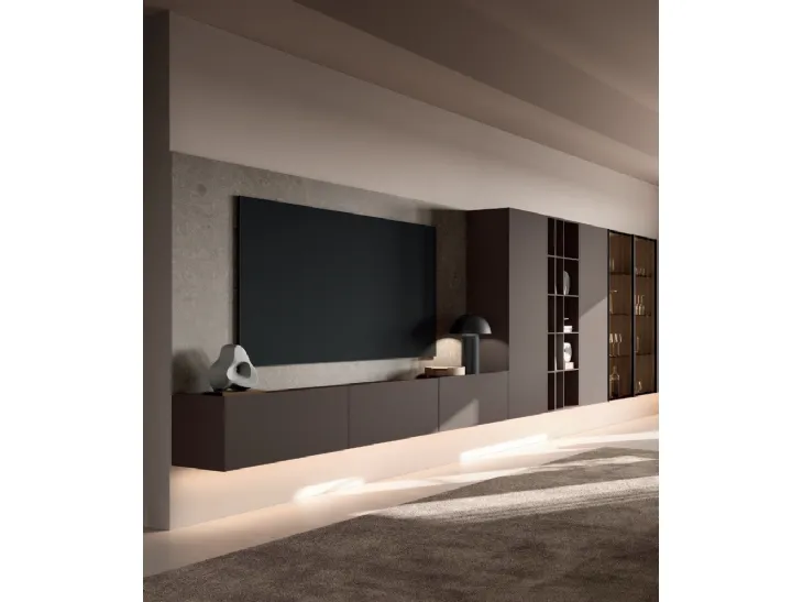 Parete Attrezzata sospesa DA45 Moka di Dall'Agnese