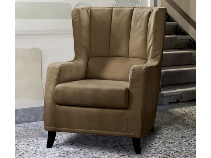 Poltrona classica in pelle Nicole di Rigosalotti