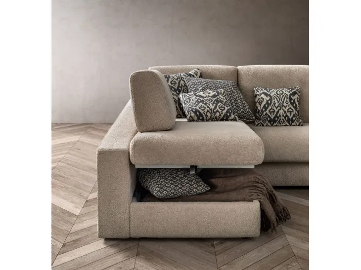 Divano Letto con penisola contenitore Cliff di Samoa