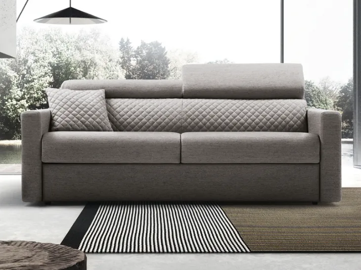Divano letto lineare in tessuto Focus di Rigosalotti