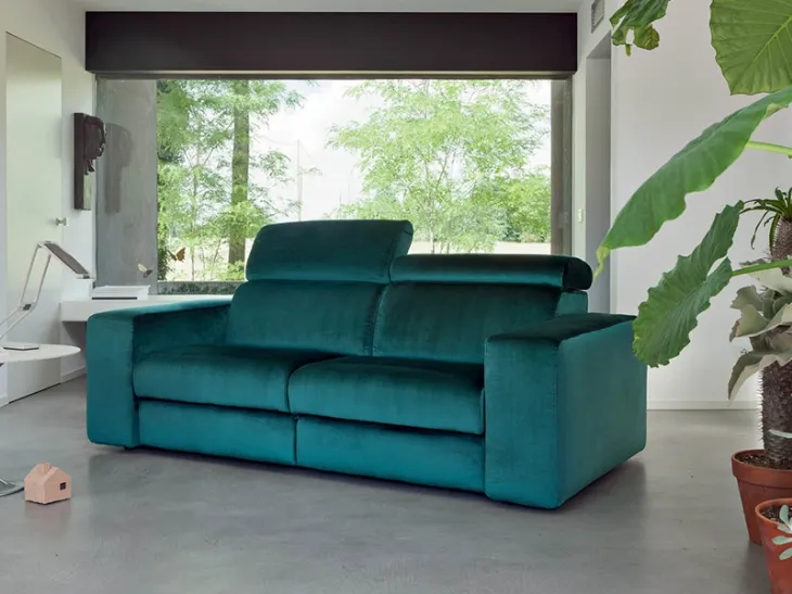 Divano relax lineare in tessuto imbottito Extendo di Rigosalotti