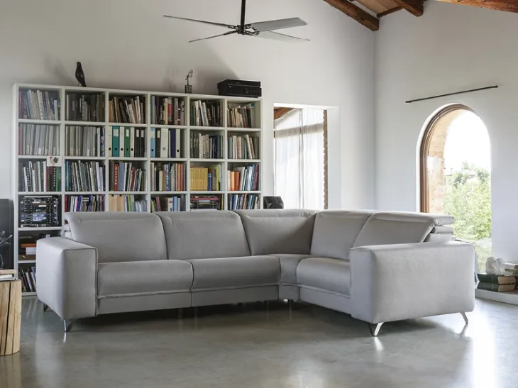 Divano angolare con meccanismo relax Majorca di Rigosalotti