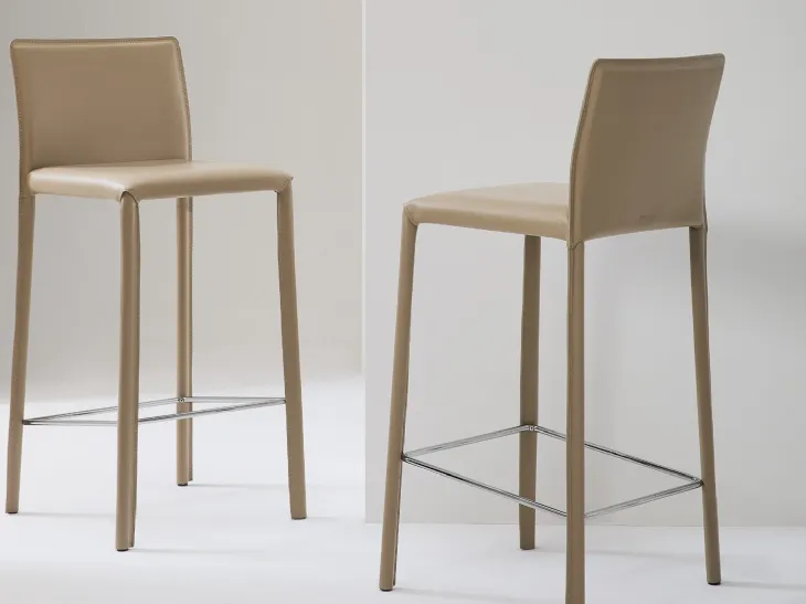 Sgabello Agata di Julia Arredo Cuoio