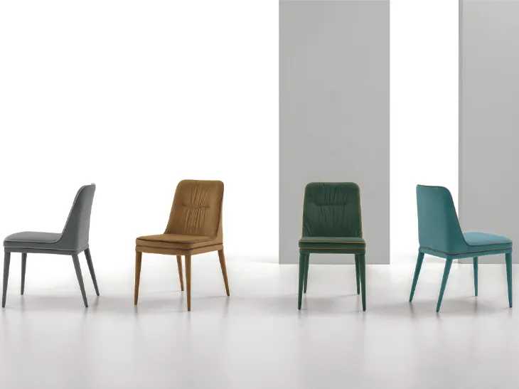 Sedia Dallas rivestita in morbida microfibra di Target Point