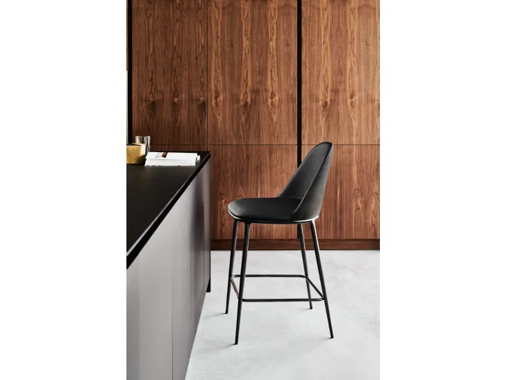 Sgabello in pelle Lea Deluxe di Midj