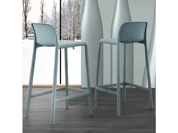 Sgabello River Stool 76 in resina rinforzata con fiberglass di La Seggiola