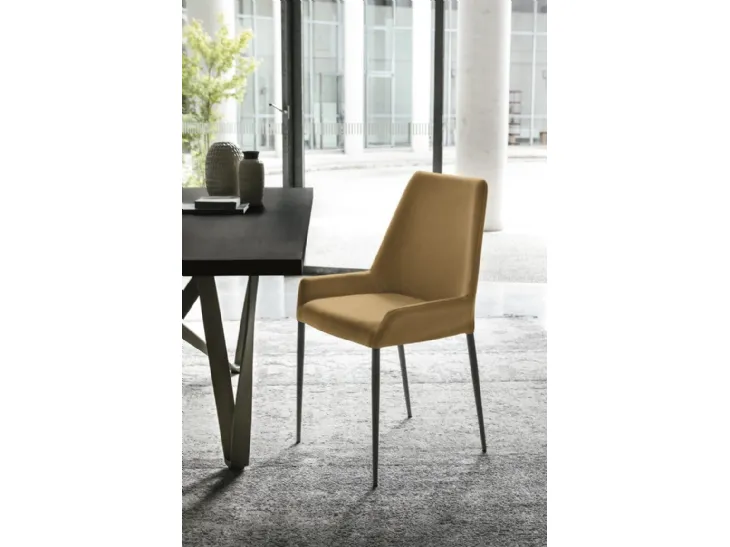 Sedia rivestita in ecopelle Havana di Sedit