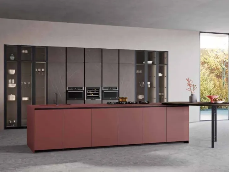 Cucina Design in laccato con piano in laminato Kate Jaipur di Zecchinon Cucine