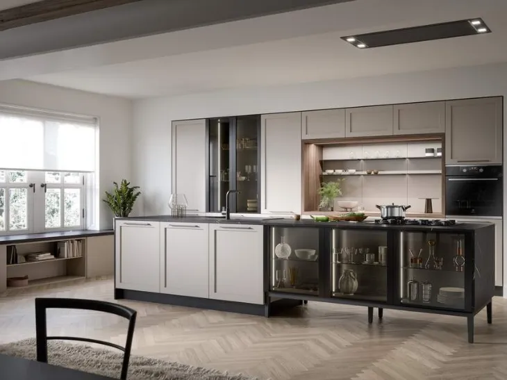 Cucina Moderna con isola Clio Composizione 03 di Prima Cucine