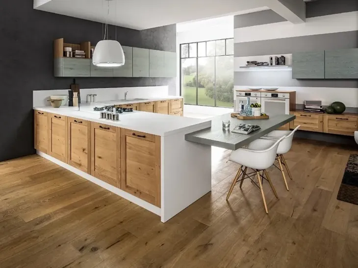 Cucina Moderna Curry 02 in Rovere Naturale di Arrex