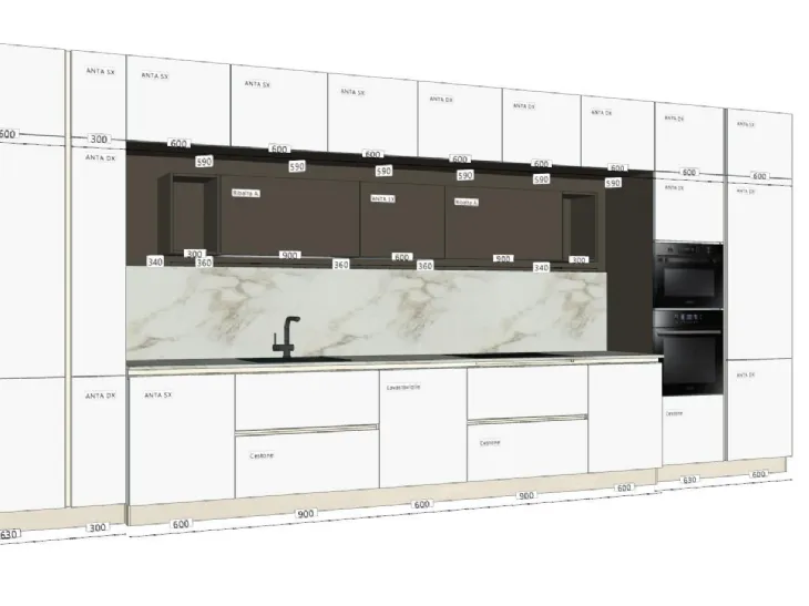 Cucina lineare Easy 01