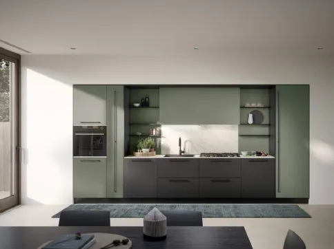 Cucina laccata verde Prima cucine