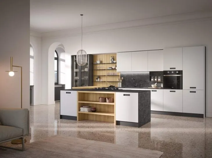 Cucina Moderna con penisola Domino Composizione 07 di Prima Cucine
