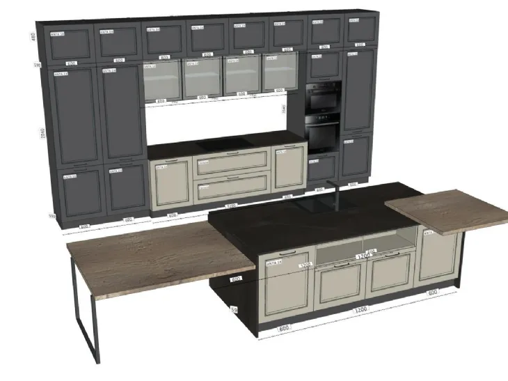 cucina con isola modello T44