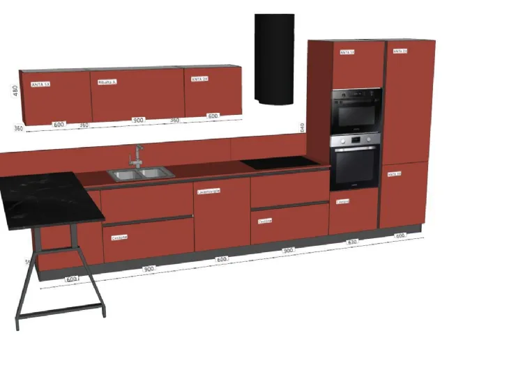 cucina lineare Easy a prezzo scontato