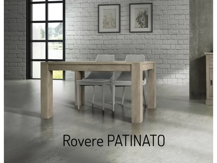 tavolo in rovere patinato allungabile 