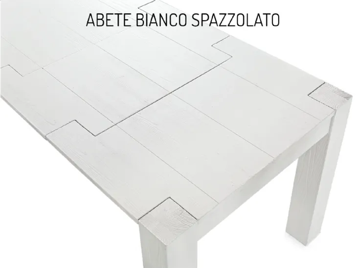 tavolo in abete laccato bianco allungabile