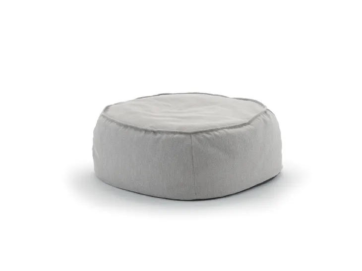 Pouf tavolino Bill in tessuto grigio di La Seggiola